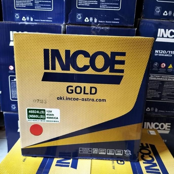 Aki Mobil INCOE NS60LS Honda HRV CRV Accord Accu Basah Astra Gold