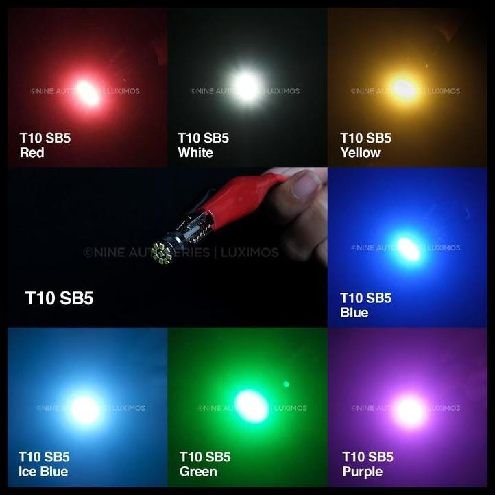 GRATIS ONGKIR LUXIMOS LUMINOS LAMPU SEIN SENJA PLAT MOTOR CABIN MOBIL T10 9 MATA TITIK PNP LED SB5  