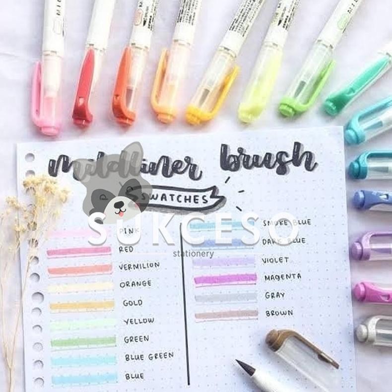

Zebra Mildliner Brush Pen Pastel Marker Double Ended Highlighter Pastel Lucu Unik DiM