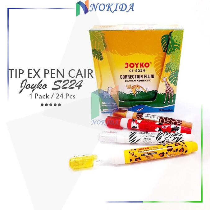 

Nokida Tip X Pen Fluid Joyko CF-S224/24 pcs / Ballpoint Pulpen Correction Tape Ex Cair 1 Lusin DiM
