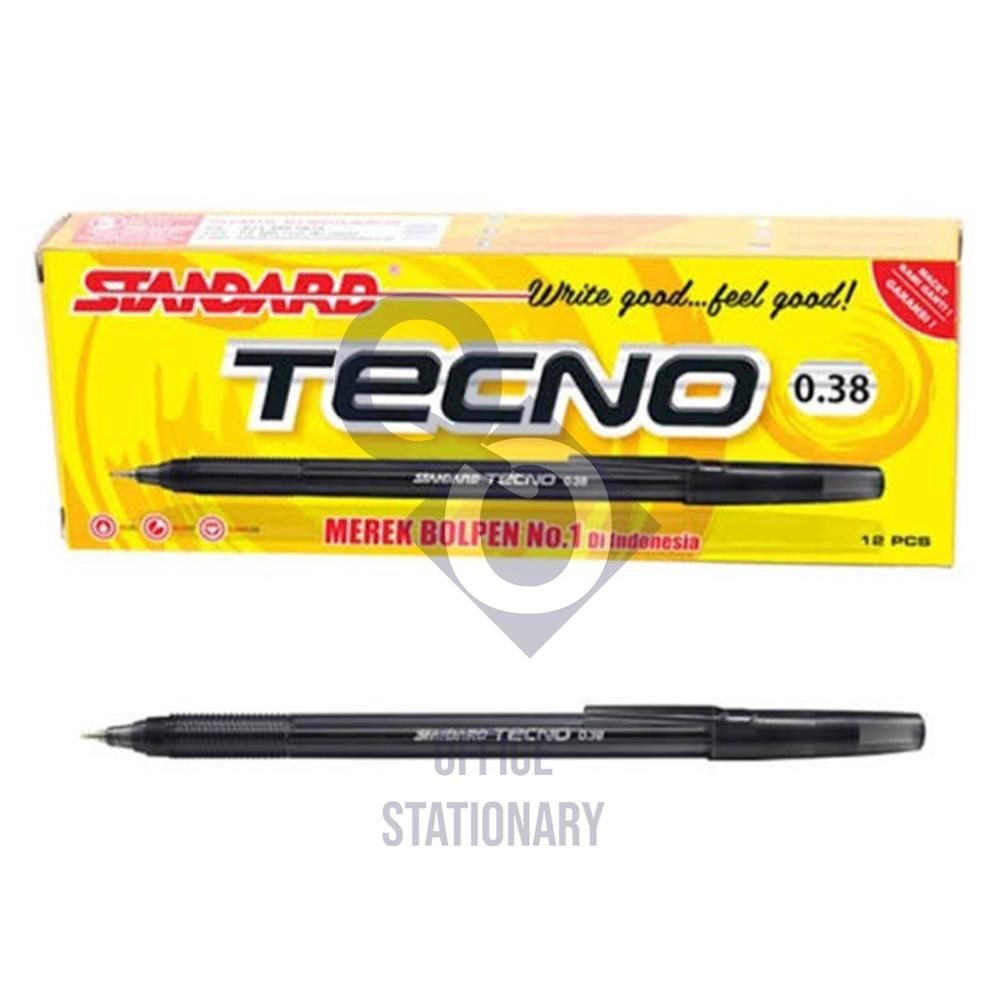 

Ballpoint / Pulpen / Pen / Bolpen STANDARD TECNO 0.38 - Hitam 12 Pcs 1 Lusin DiM