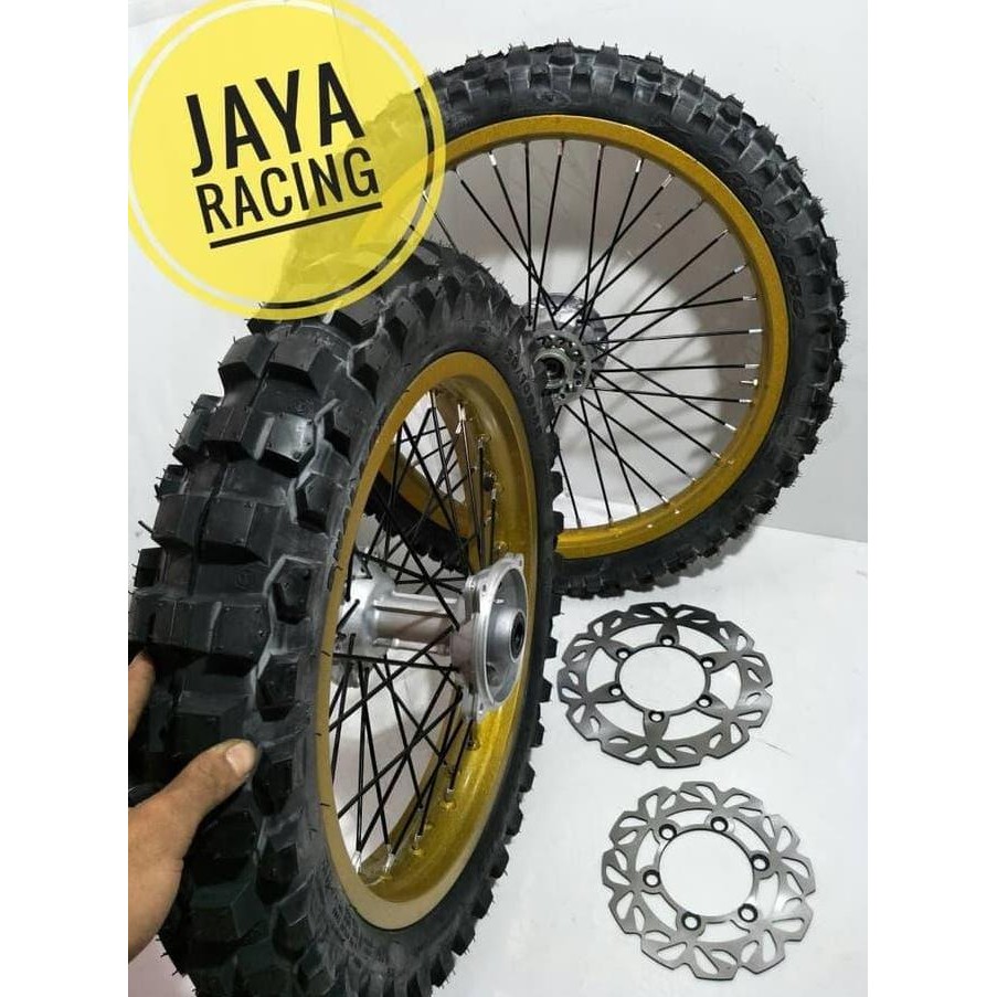 sepaket velg Klx 150 ring 16 19 plus ban luar dalam dan stel velg