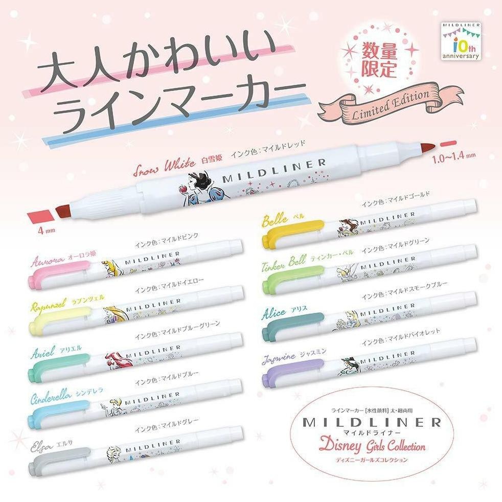 

Japan Zebra Mildliner WKT12 Disney Princess Limited Edition DiM
