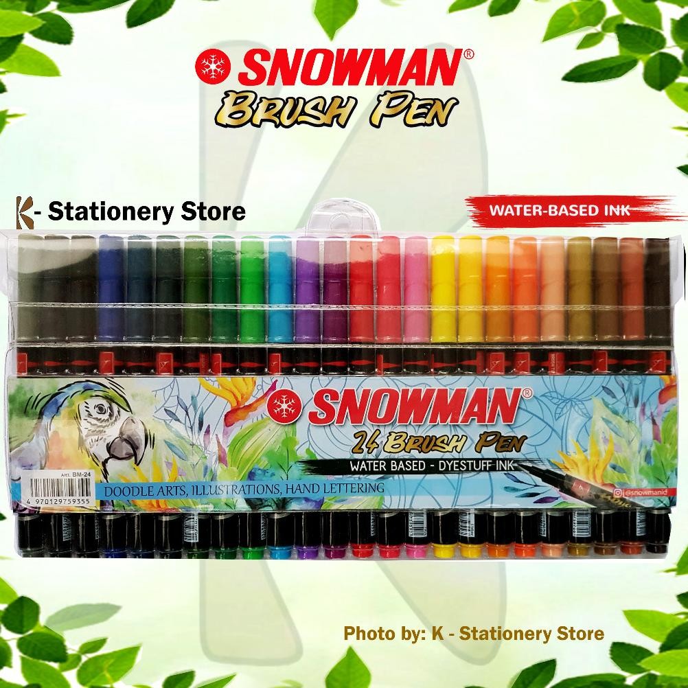 

Snowman Brush Pen Set 24 Colours Doodle arts, Illustration, Sketsa, Hand lettering, Dekorasi,dll DiM