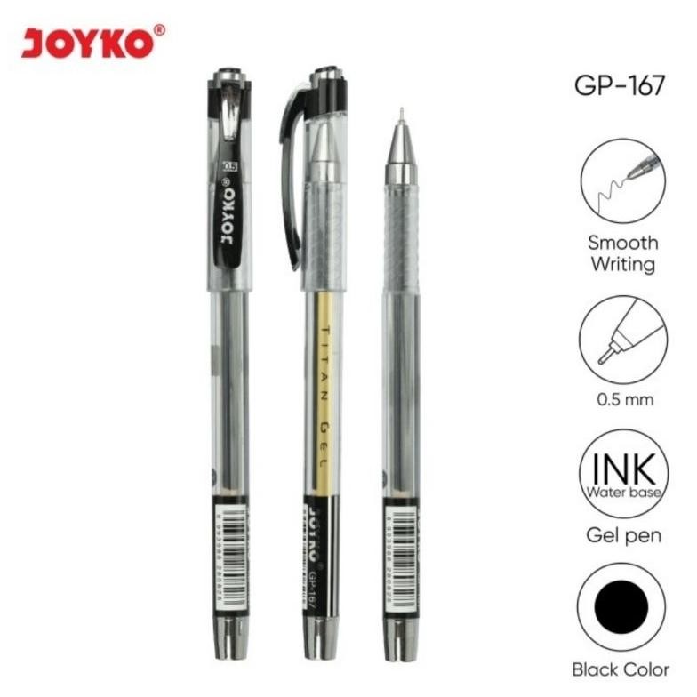 

Pulpen Gel Joyko GP-167 Titan 0,5 mm ( 1 pack / 12 pcs) DiM