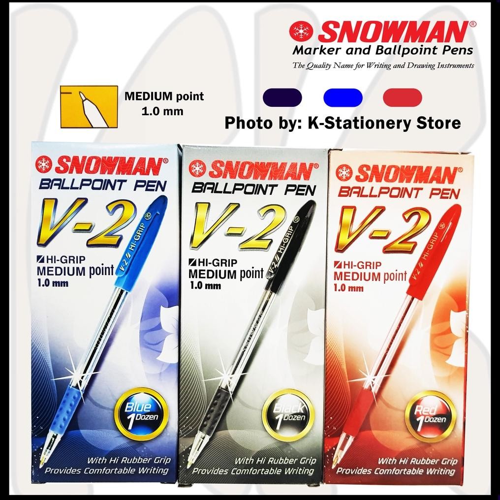 

[Lusin] Bolpen Snowman Ballpoint Pen V-2 MEDIUM Semi Gel HI-GRIP [Lusin] DiM