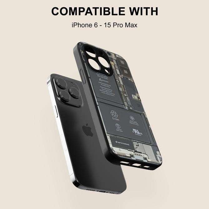 Case iPhone 11 12 13 14 Pro Xr X Xs Max 7 8 Plus Casing Komponen Mesin