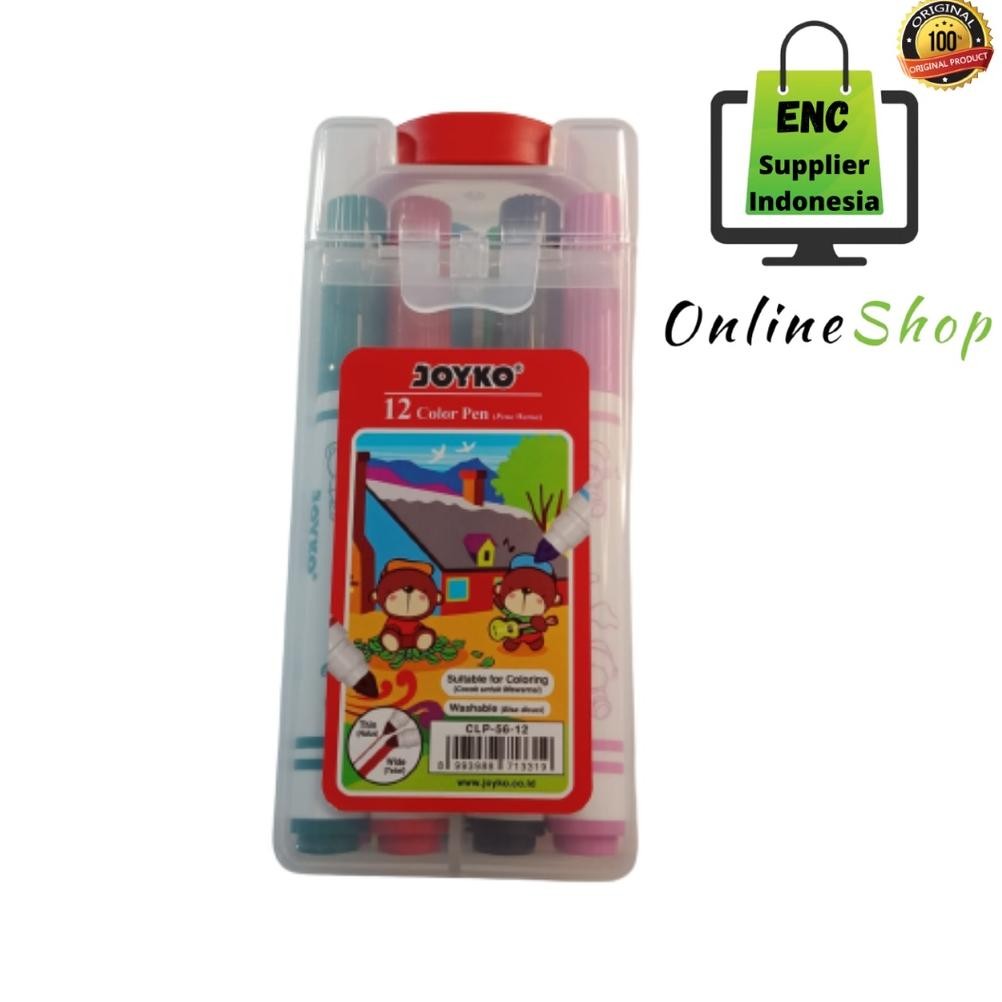 

joyko 12 w spidol 12 warna joyko CLP 56 washable color pen CLP-56 12w clp56 per set - enc.sup DiM