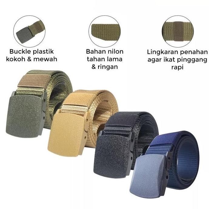 Ikat Pinggang Pria Tactical Sabuk Men'S Canvas Ikat Pinggang Pasti Ori
