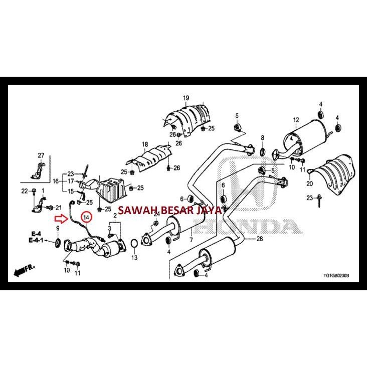TERBARU SENSOR O2 OKSIGEN KNALPOT BAWAH ATAU BELAKANG HONDA BRIO SATYA RS 2013 2014 2015 2016 2017 2
