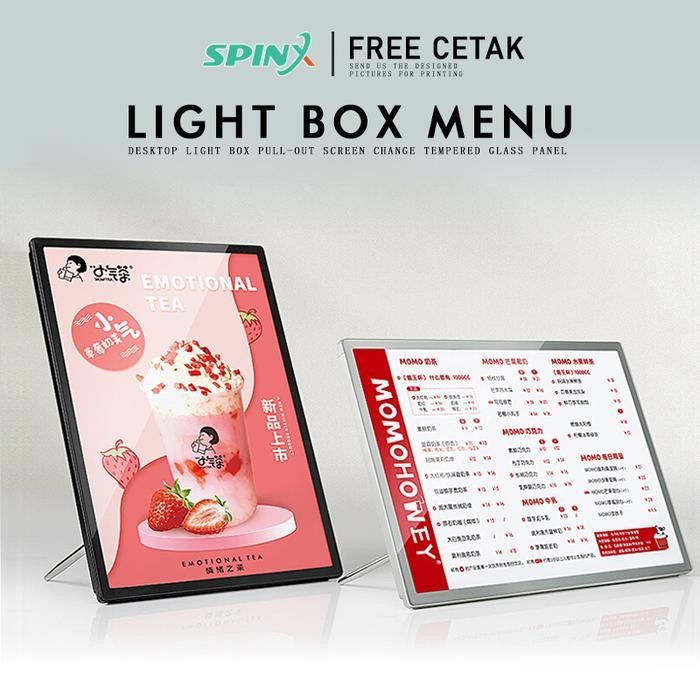 

Dm Led Menu Display Size A3 & A4 Bisa Potrait&Landscape