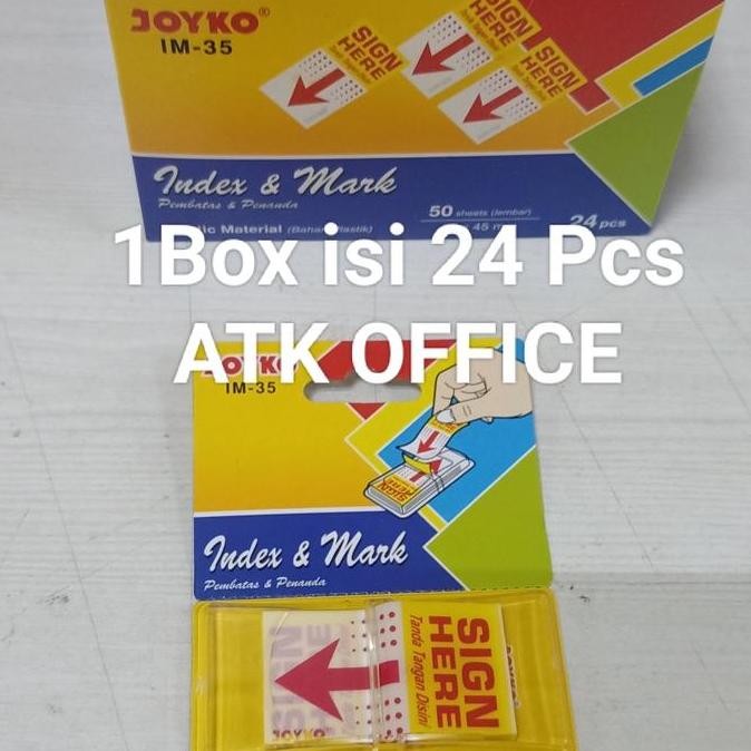 

TERMURAH - Sign Here Joyko IM 35 ( 1 box Isi 24 Pcs ) Pembatas Penanda IM 35