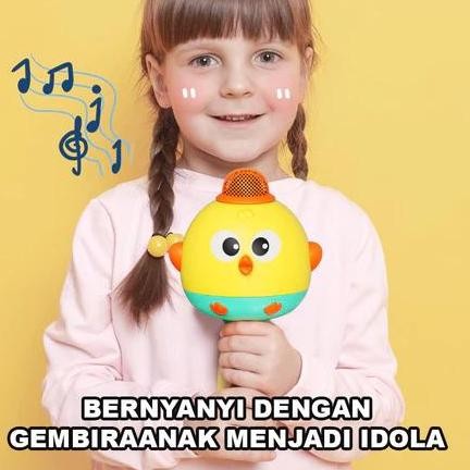 Mainan Mikrofon Anak Mikrofon Bluetooth Wireless Dengan Speaker, Mainan Karaoke Anak Perempuan Bayi/