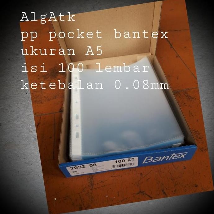 

TERLARIS - PP pocket Antiglare Bantex isi 100 lembar No ref 2032 Size A5.