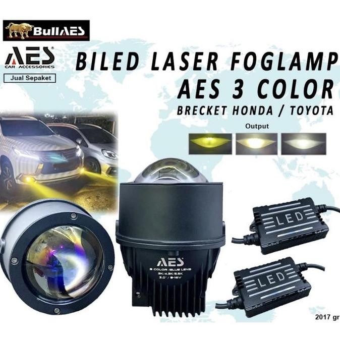 Lampu foglamp projie biled 3warna aes