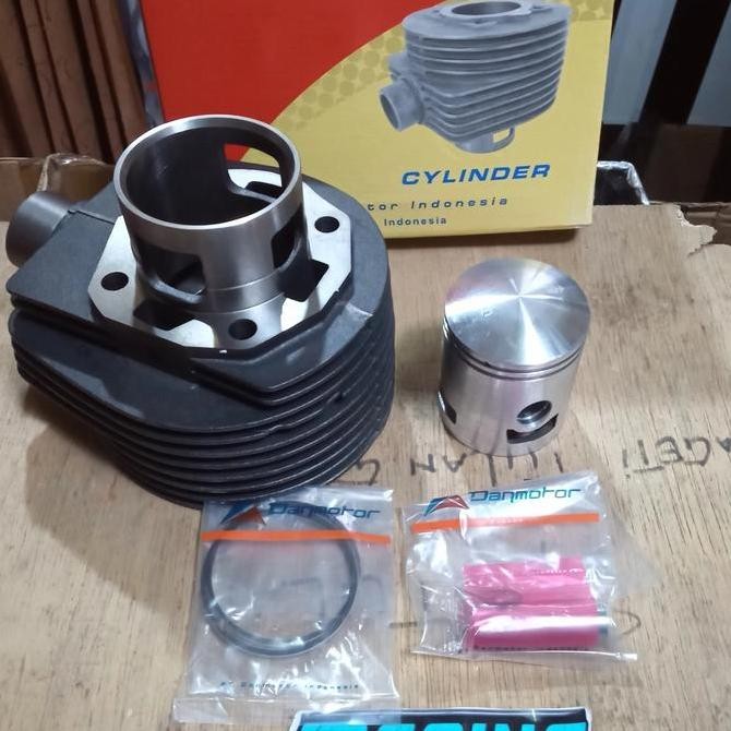 blok boring lubang 3 piston set danmotor untuk vespa super sprint