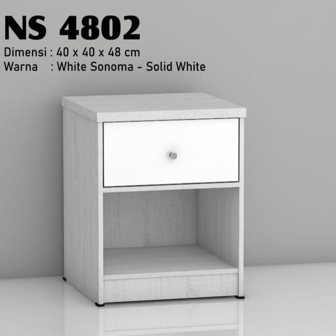 Nakas Meja Samping Tempat Tidur Rak Lampu Murah Laci Serbaguna
