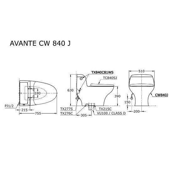 Kloset Duduk Toto / Closet Cw840J / Cw 840 J / Cw 840J