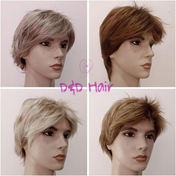 Wig Rambut - Wig Pria - Half Lace Wig dan Front Lace Wig - Wig Warna