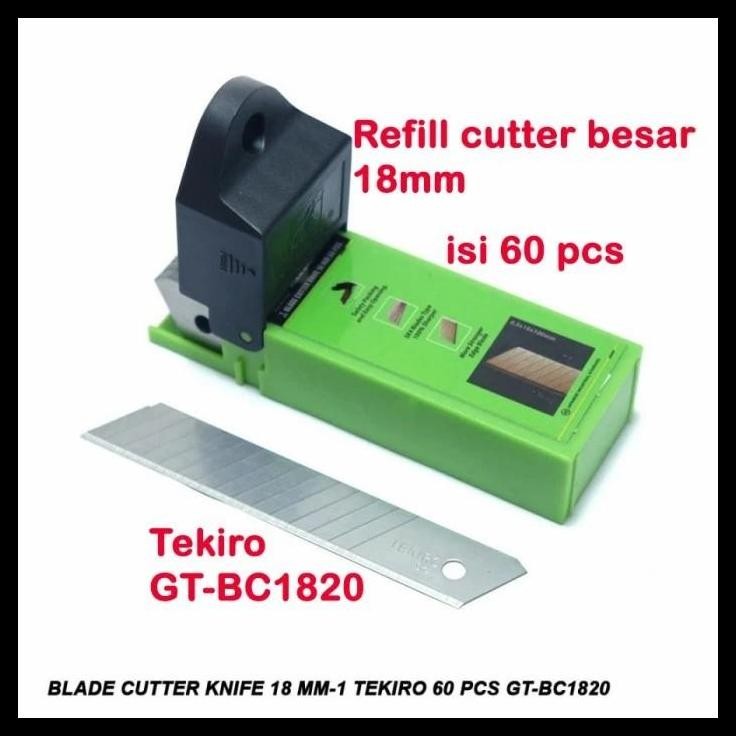 

HOT DEAL ISI 60 PCS CUTTER BESAR 18MM TEKIRO REFILL ULANG PISAU GT-BC1820 TKR ORI !!!