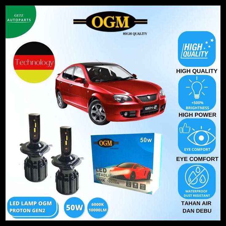 TERMURAH LAMPU MOBIL LED PROTON GEN 2 SEPASANG SUPER TERANG - 6000K OGM 