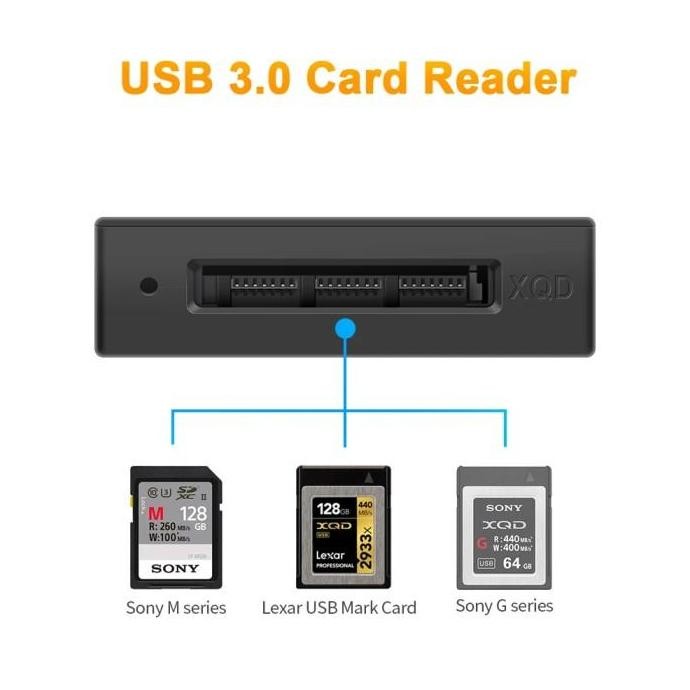 ready Rocketek XQD Card Reader USB 3.0 - For Lexar Sony XQD Kingma XQD