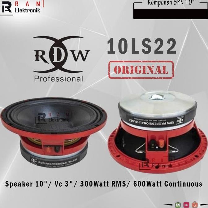 Komponen Componen Speaker RDW 10 Inch 10LS22 10 LS 22 Original hight quality