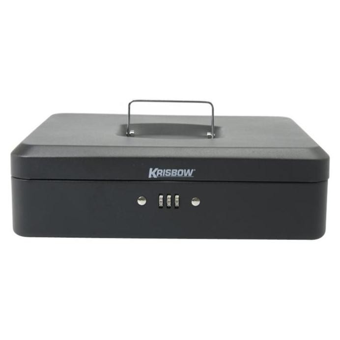 new  Krisbow Cash Box Dengan Nomor Kombinasi 30 Cm | Brankas Kecil - Hitam