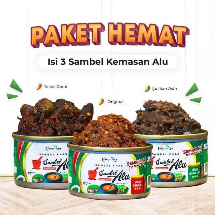 

NEW PAKET HEMAT 3 SAMBEL / SAMBEL BAWANG / SAMBEL CUMI / SAMBEL IJO / SAMBEL IKAN ASIN