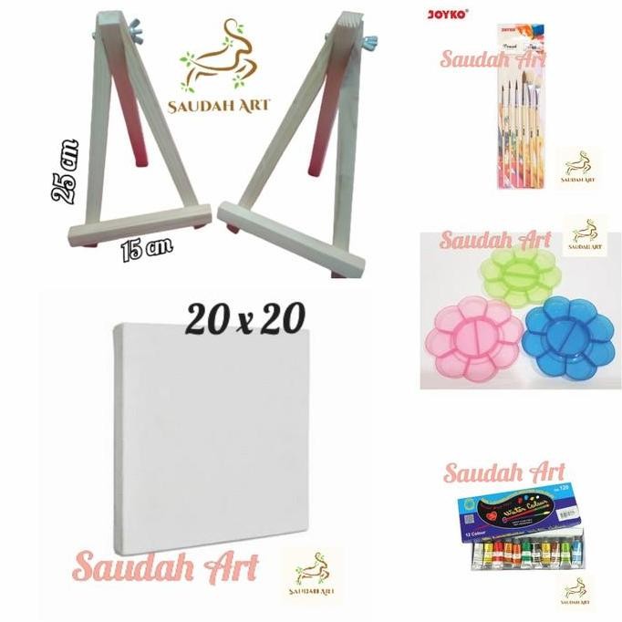 

Paket Lukis Lengkap (Kanvas 20X20,Palet,Kuas,Cat Air,Easel)