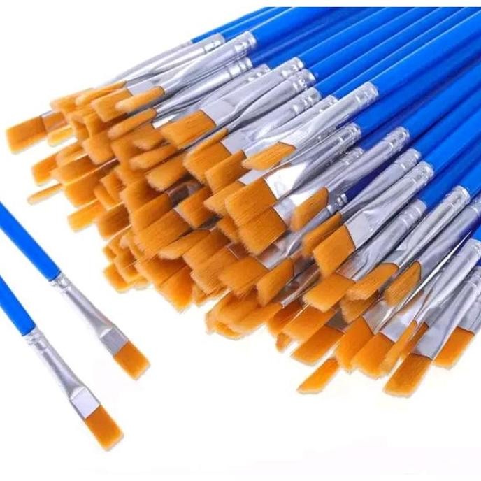 

100Pcs Kuas Lukis Brsuh Body Painting Bahan Nilon Warna Biru LN