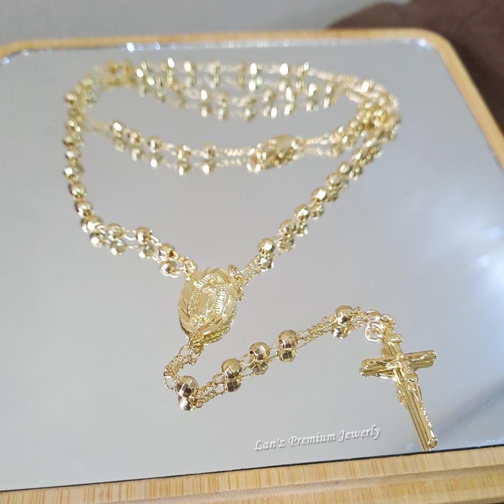Kalung Rosario Maria Guadalupe Salib Emas Titanium DiM