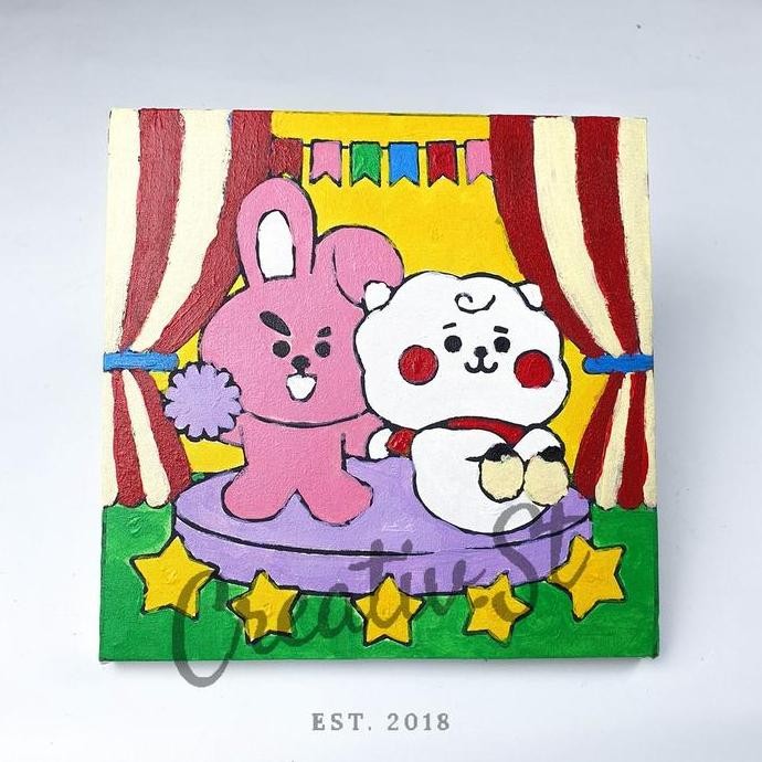 

Paint By Number 20X20 Cm Cartoon Series Bt21 [Kreate Kit] Diy Painting Kit