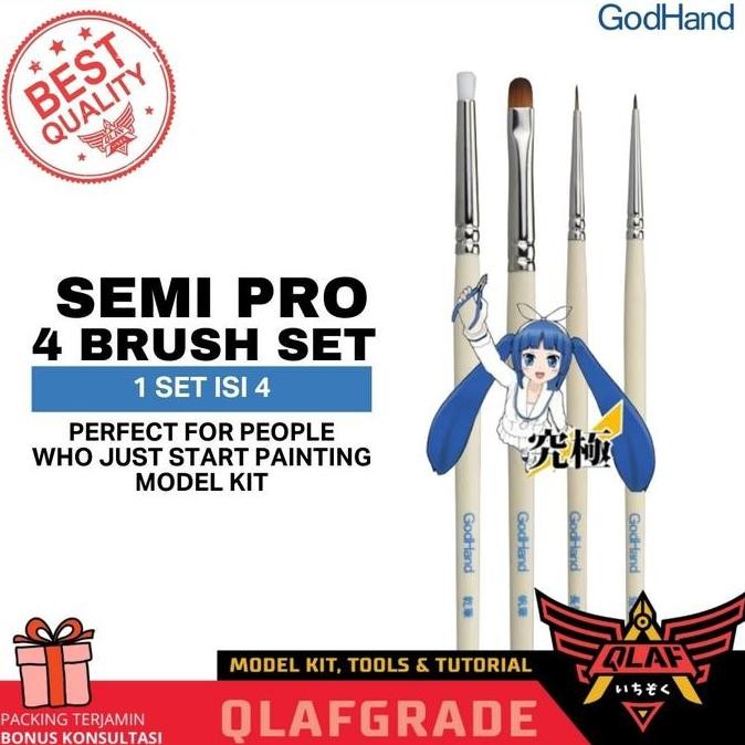 

Godhand Brush 4 Set Semi Pro Kuas Weathering Dry Brush Japan