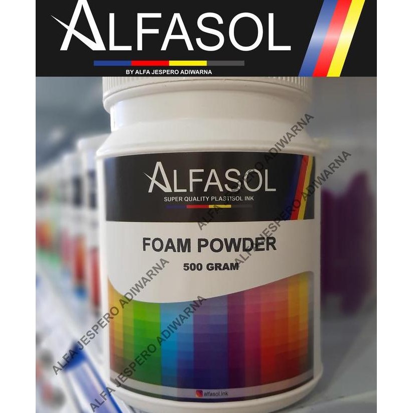 

Alfasol Foam Powder 500 Gram, Bubuk Foam Busa Tinta Sablon Plastisol