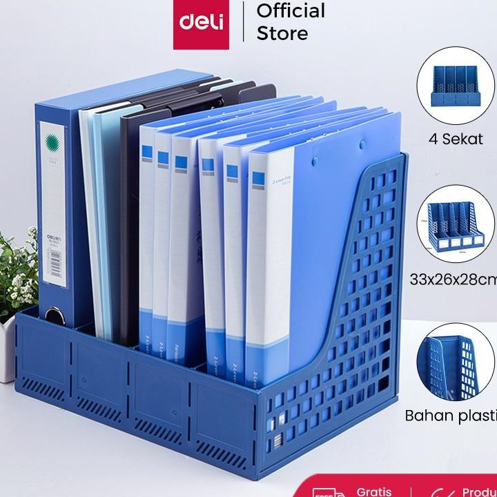 

Deli Rak Buku Box File 4 Sekat Tahan Lama 33777