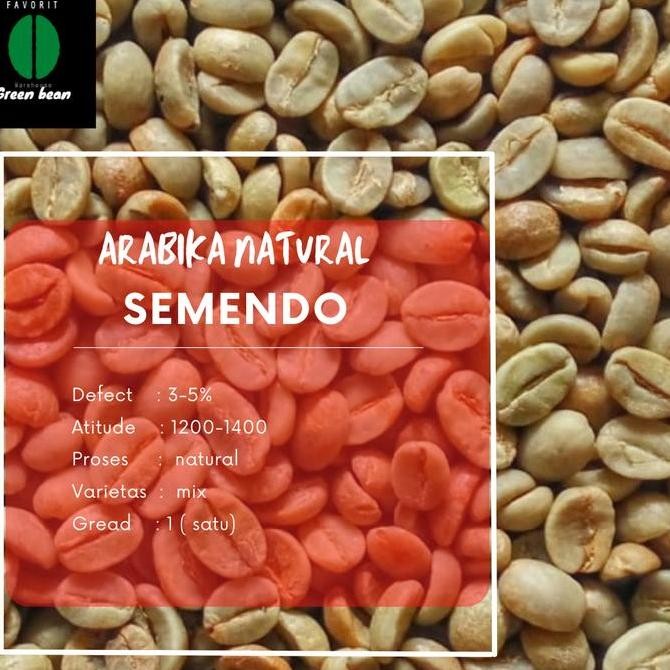 

green bean / biji kopi - 1kg - ARABIKA NATURAL SEMENDO LA