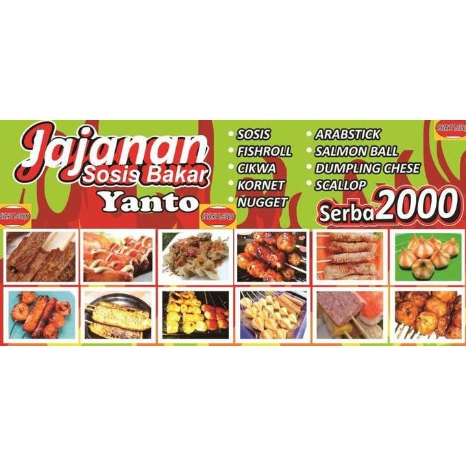 

SPANDUK / BANNER USAHA Jajanan Sosis Bakar & Seblak 2x1 m