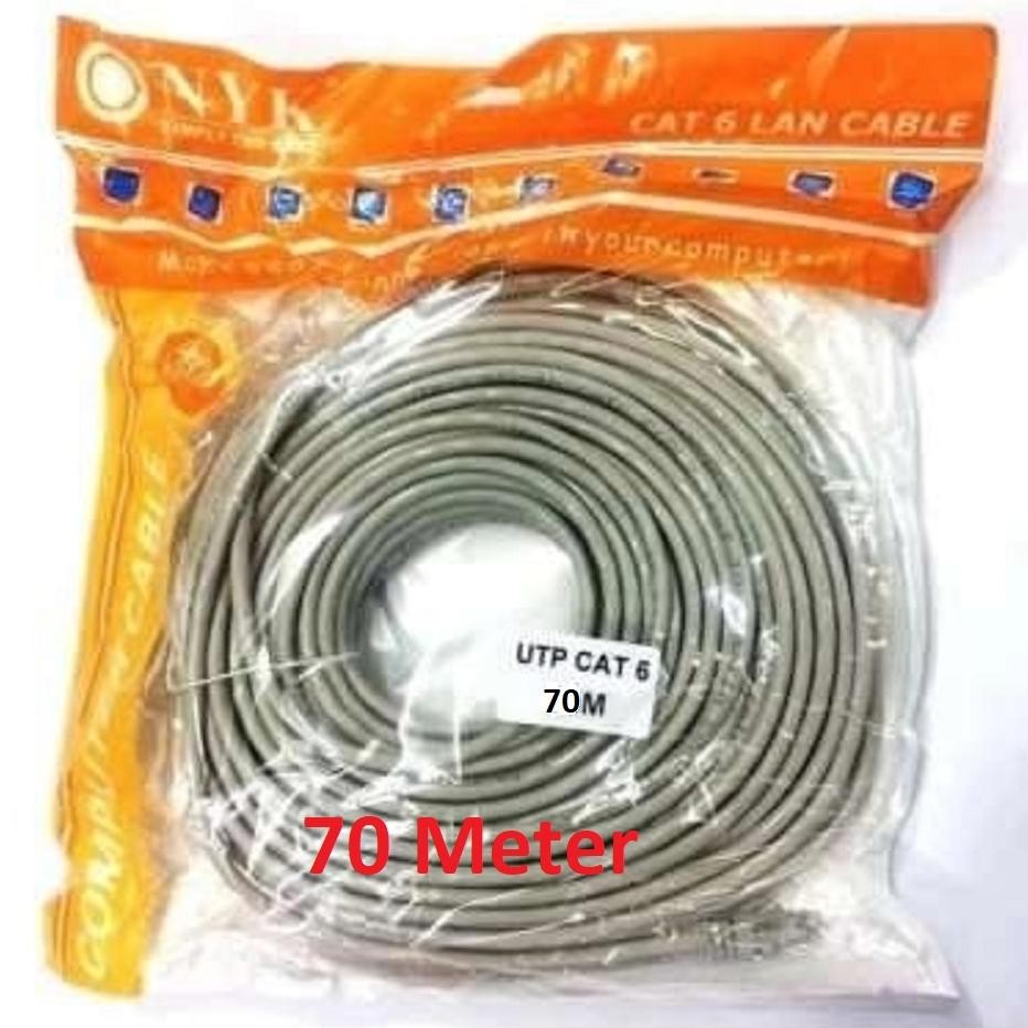 Kabel LAN 70m 70 Meter CAT6 CAT 6 UTP Siap Pakai NYK