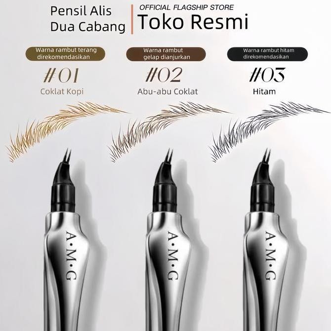 

Pensil Alis Twisted 2 Cabang Waterproof Aplikator Miring 24 Jam Natural