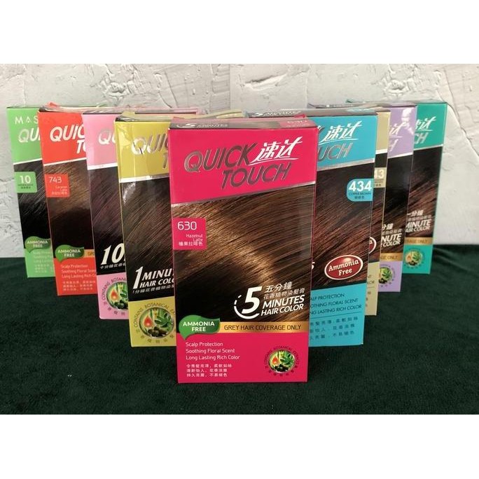 Cat rambut herbal quick touch 1 min, ammonia free