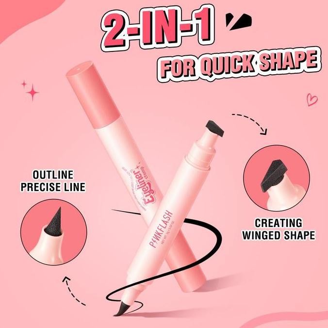 

PinkFlash QuickShape Eyeliner Stamp 2in1 Waterproof + Free Penjepit Bulu Mata