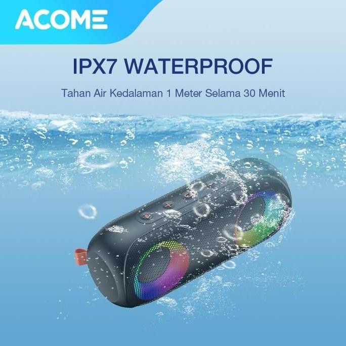 Acome A20 Super Bass Speaker Bluetooth 20W Ipx7 Waterproof Rgb Light