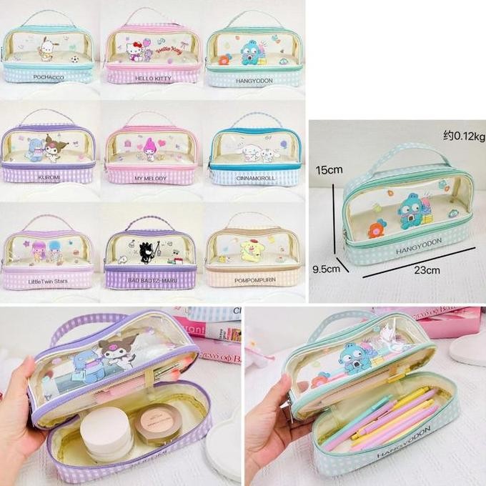 

Kotak Pena Lucu Kuromi Sunrio Tempat Pensi Pulpen Kawaii Dual Slot New Stok