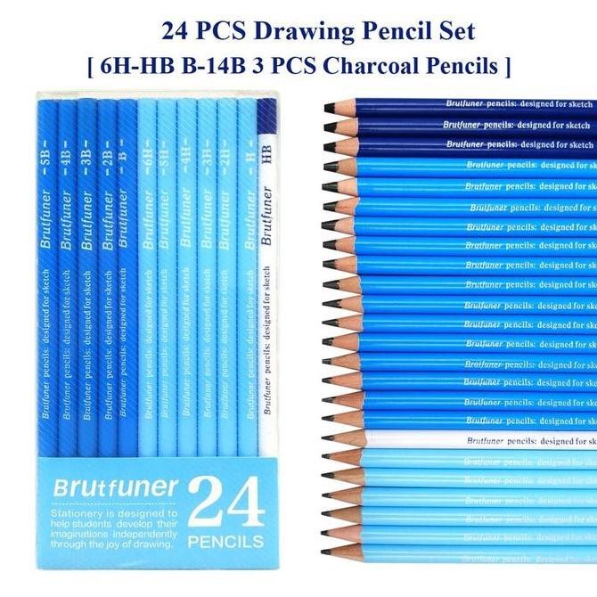 

Brutfuner Sketching Pencil Set 24 Pcs - Pensil Sketsa Gambar Artist Drawing