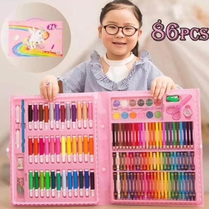 

ST Stationery Set 86 Pcs Pensil Crayon Warna Cat Air Gambar Anak Lengkap