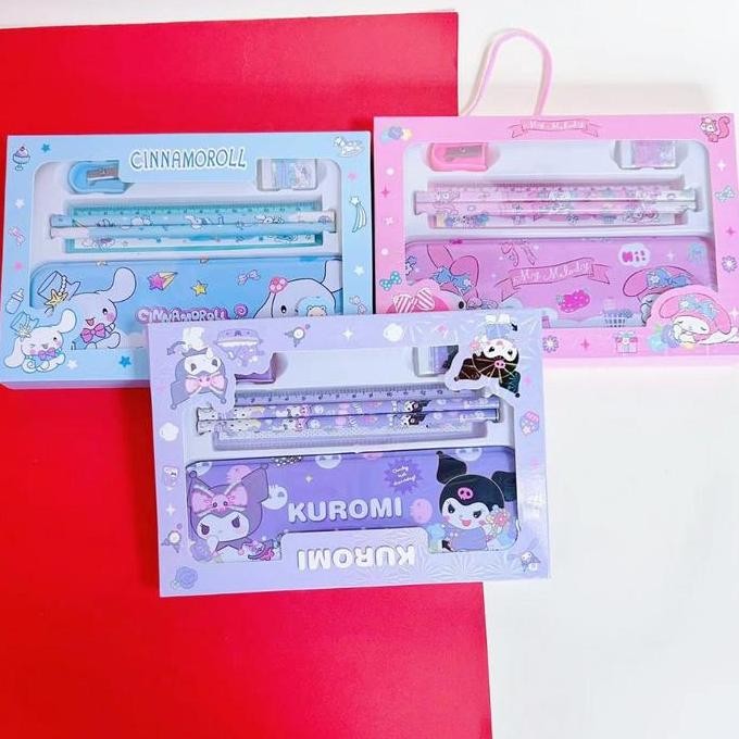 

Sanrio Pencil Case + Pensil & Penghapus Set Hadiah Kuromi
