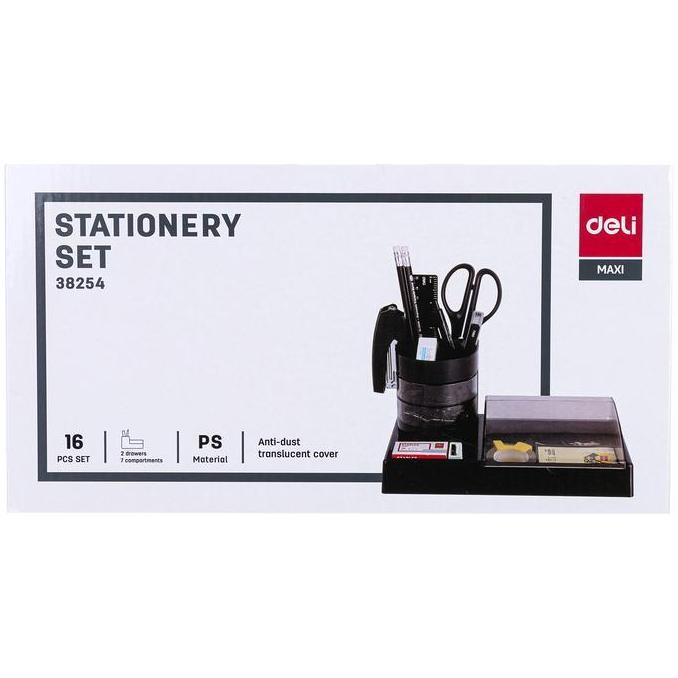 

Deli Set Alat Tulis Kantor Atk / Stationary Set Paket Hemat Super Lengkap E38254 Hitam Metal Pen Binder New Stok