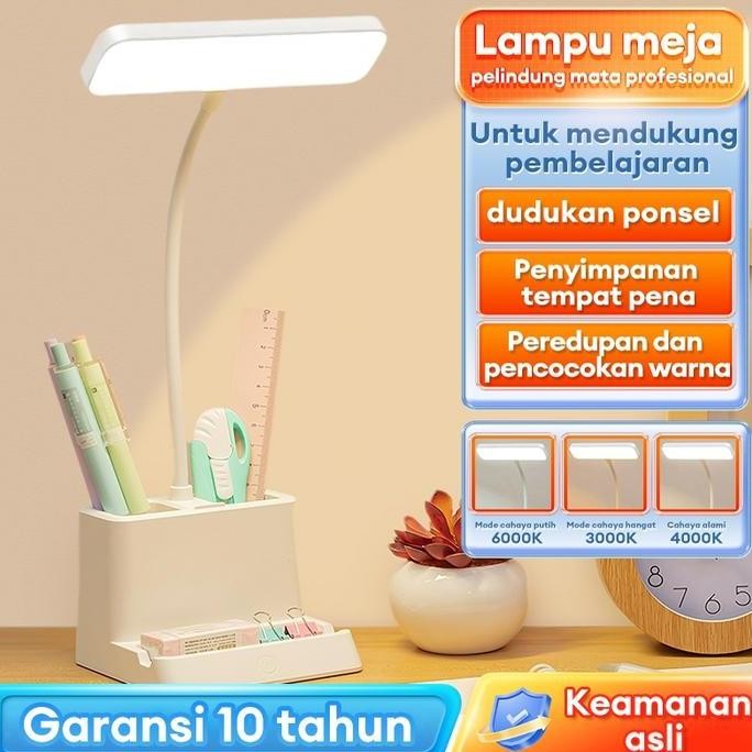 

Lampu Meja LED Anak Anti Rabun Multifungsi Dimmable Table Lamp Belajar + Tempat Pensil