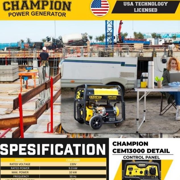 Genset 10 Kw 12 Kva Champion Usa Power Generator Set Cem13000 Link Ambil Sendiri